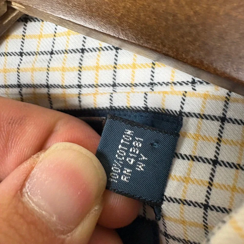 Polo Ralph Lauren Shirt Mens 16.5 34/35 White Check Regent Classic Fit Cotton
